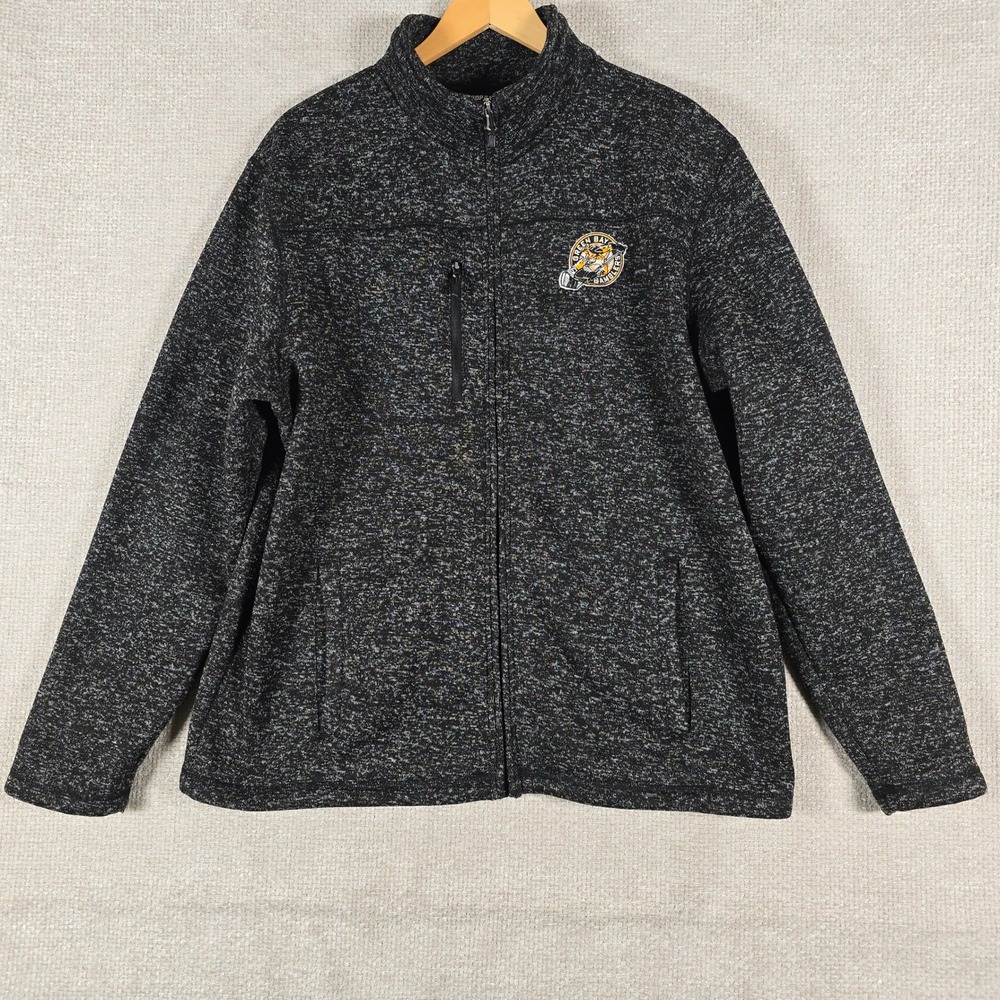 Top of the World Mens XL Green Bay Gamblers Sweater Fleece Full Zip Jacket Gray